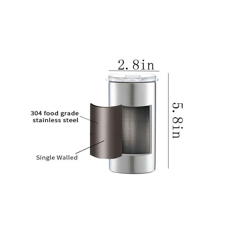 Dünne 12oz Edelstahl Tumbler Doppelwand Vakuum Kaffeetasse Reise Tasse Isolierte Kaffeetasse Mit Deckel (12ozskinny Silber)
