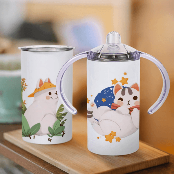 12oz CASE (1/15/25 UNITS) (2LID) Kid Sippy Cup Nette Tumbler Cups