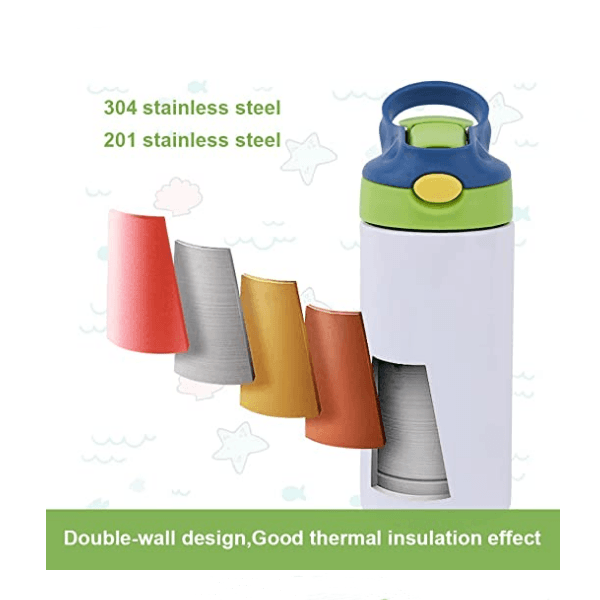 25 Stück 12oz/20oz Kind Sublimation Becher, leer, isoliert, niedlich, Schnabel Becher, Edelstahl Wasserflasche Sublimation Tumbler
