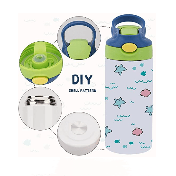25 Stück 12oz/20oz Kind Sublimation Becher, leer, isoliert, niedlich, Schnabel Becher, Edelstahl Wasserflasche Sublimation Tumbler