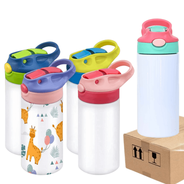 25 Stück 12oz/20oz Kind Sublimation Becher, leer, isoliert, niedlich, Schnabel Becher, Edelstahl Wasserflasche Sublimation Tumbler