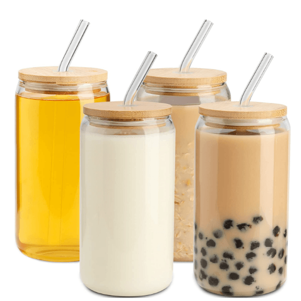 16oz CASE (16/32/50 UNITS) Sublimation Tumbler Glas Becher mit Strohhalmen