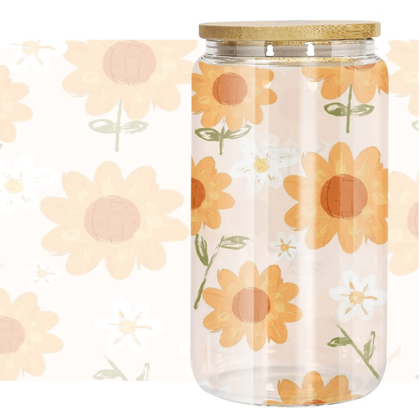 16oz CASE (16/32/50 UNITS) Sublimation Tumbler Glas Becher mit Strohhalmen