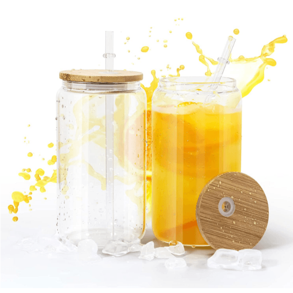 16oz CASE (16/32/50 UNITS) Sublimation Tumbler Glas Becher mit Strohhalmen