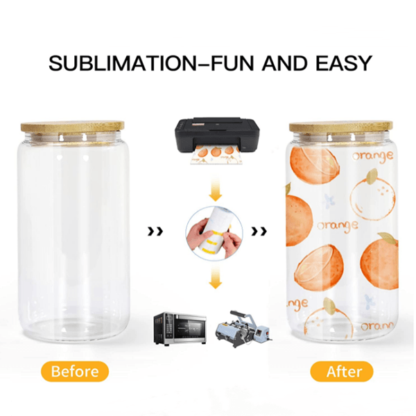 16oz CASE (16/32/50 UNITS) Sublimation Tumbler Glas Becher mit Strohhalmen