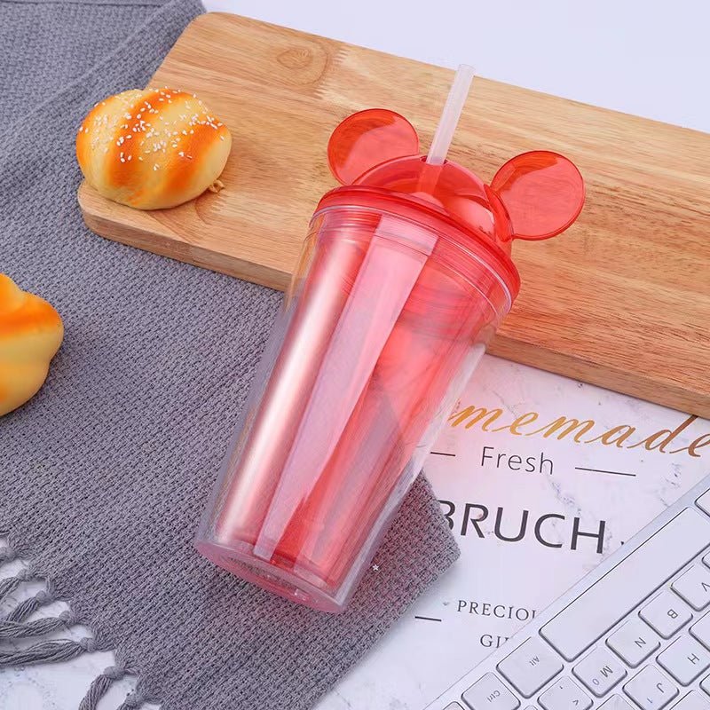 16oz CASE(48 UNITS) Mickey Ears Acrylic clear straw tumbler
