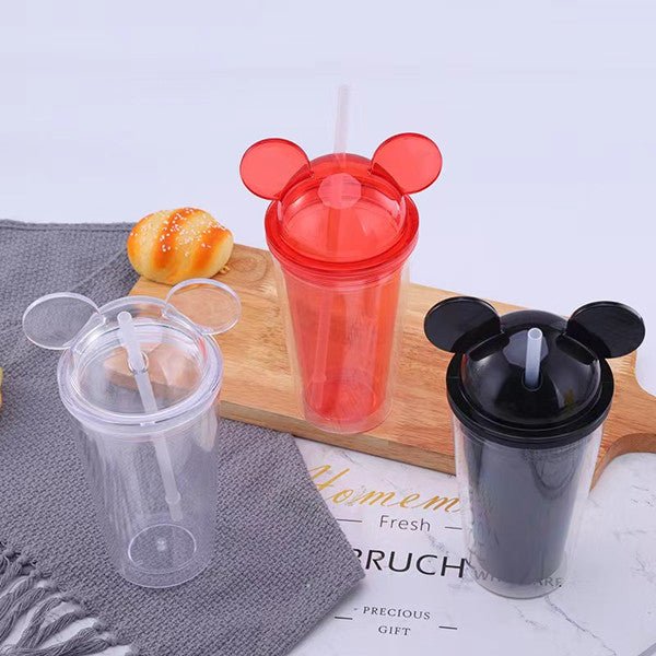 16oz CASE(48 UNITS) Mickey Ears Acrylic clear straw tumbler