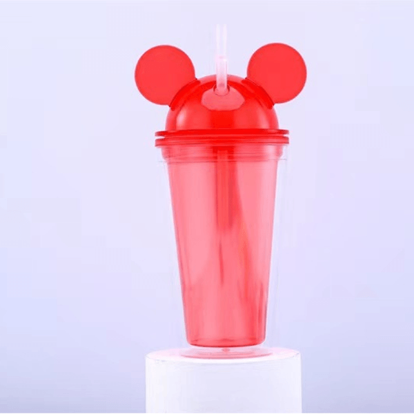 16oz CASE(48 UNITS) Mickey Ears Acrylic clear straw tumbler
