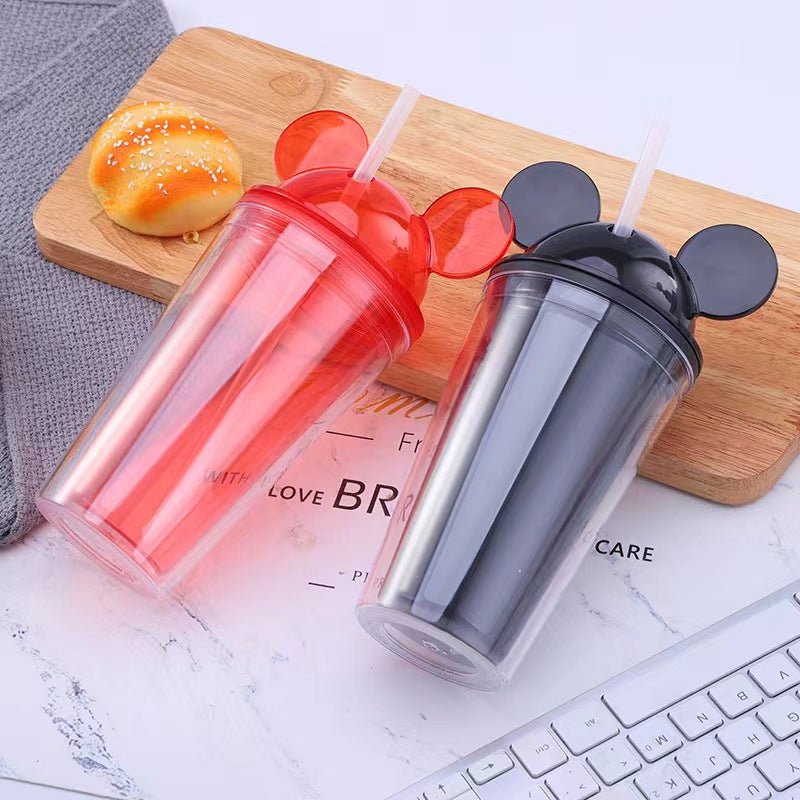 16oz CASE(48 UNITS) Mickey Ears Acrylic clear straw tumbler