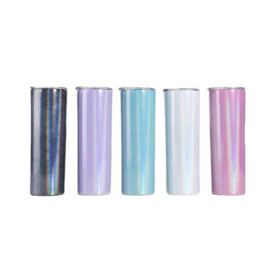 25pcs 590 Ml, Sublimation Tumbler Edelstahl, Schmal, Für Reisen, Glitter, Wasserflasche zum Handwerk,