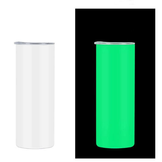 25 Stück 590 Ml Sublimation Tumbler, Glühen im Dunkeln,, Leuchtend, Gerade, Dünner Becher, Bulk mit Sublimation Schrumpffolien,