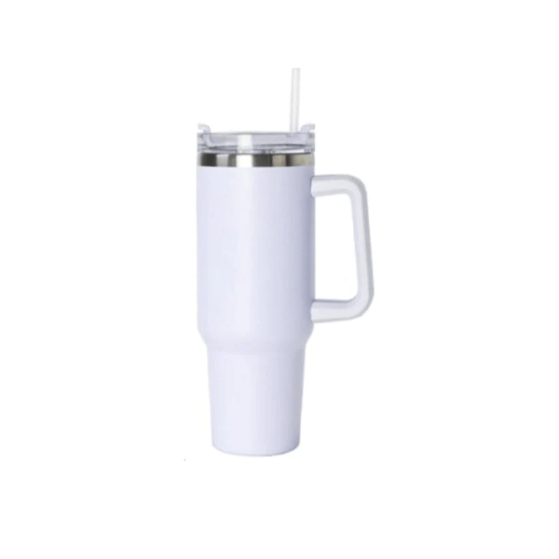 40oz 25pcs Sublimation Tumbler mit Griff, leer, isoliert, große Tasse, Kaffee, Reise Becher, Edelstahl, Reise Becher für DIY, Handwerk, Hitze Presse, Drucken