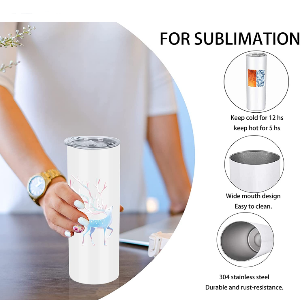 25 Stück 590 Ml Sublimation Tumbler, Glühen im Dunkeln,, Leuchtend, Gerade, Dünner Becher, Bulk mit Sublimation Schrumpffolien,