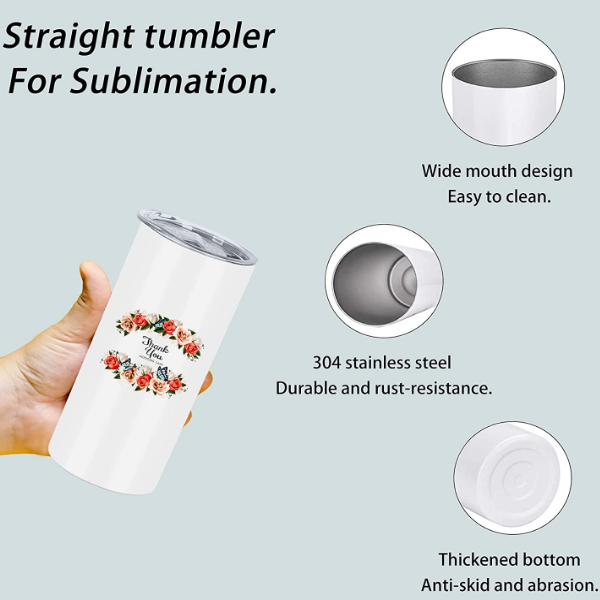 15oz CASE (30 UNITS) Sublimation Gerade Skinny Tumbler