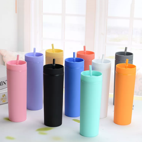 16oz (30.UNITS) Skinny Matte Pastell Colored Acryl Tumblers