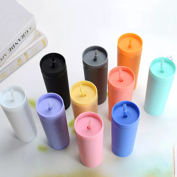 16oz (30.UNITS) Skinny Matte Pastell Colored Acryl Tumblers