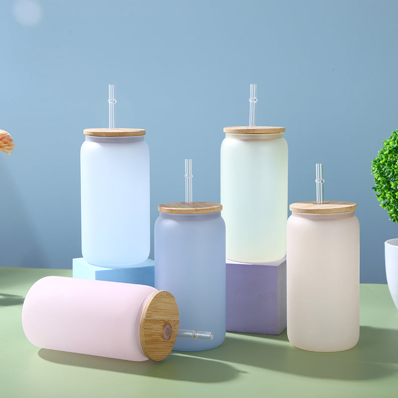 16oz CASE (32UNITS) Gradient Tumbler Single Layer Heat Resistant Borosilicate Cold Color Tumbler