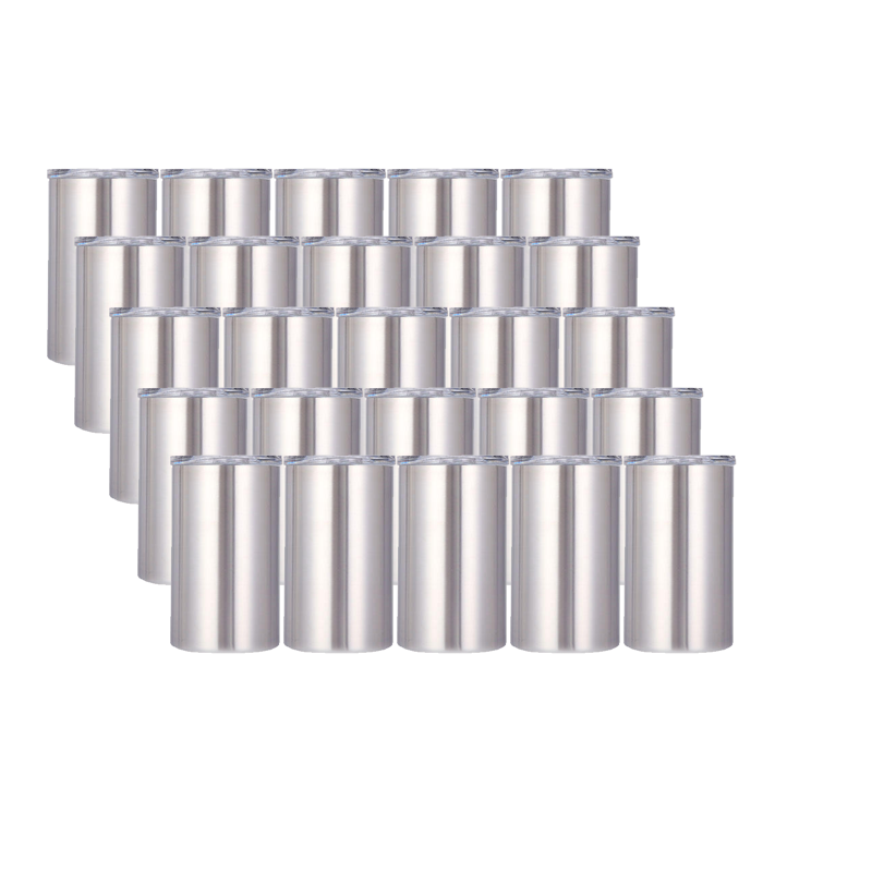 Dünne 12oz Edelstahl Tumbler Doppelwand Vakuum Kaffeetasse Reise Tasse Isolierte Kaffeetasse Mit Deckel (12ozskinny Silber)