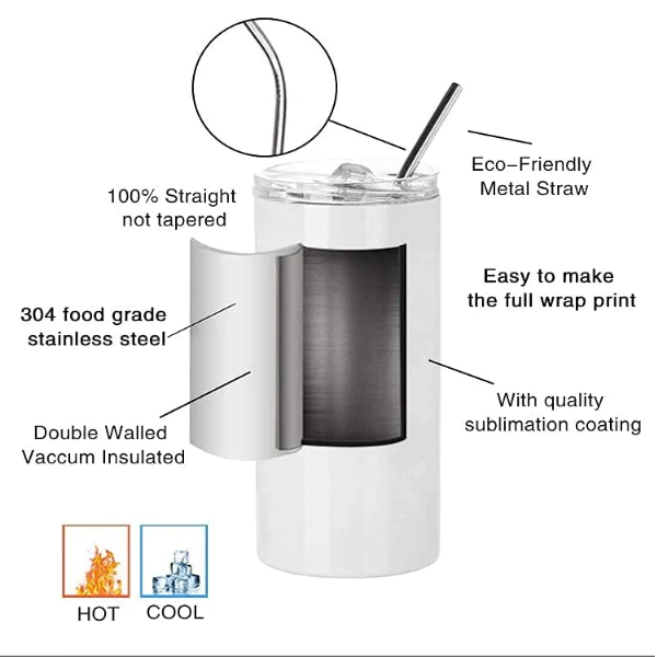 15oz CASE (30 UNITS) Sublimation Gerade Skinny Tumbler