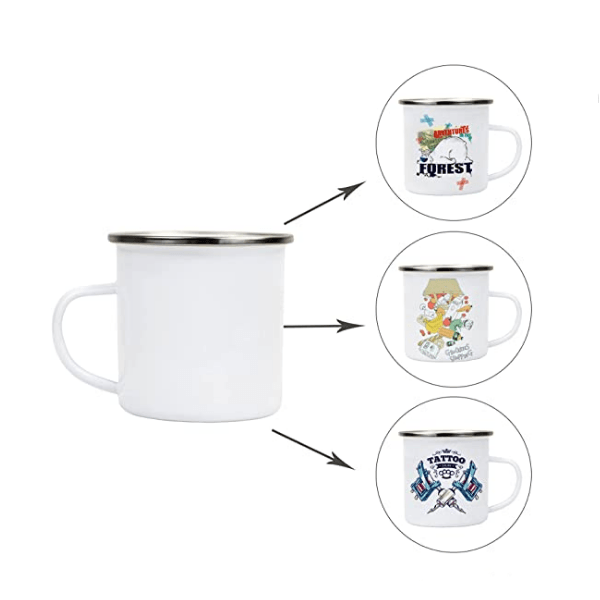 Fall von 24pk 12oz Emaille Becher für Sublimation Tumbler Blank mit Griff