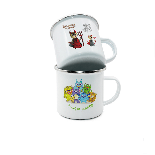 Fall von 24pk 12oz Emaille Becher für Sublimation Tumbler Blank mit Griff
